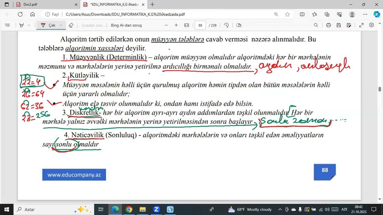 Alqoritm (dərs izahı-1)