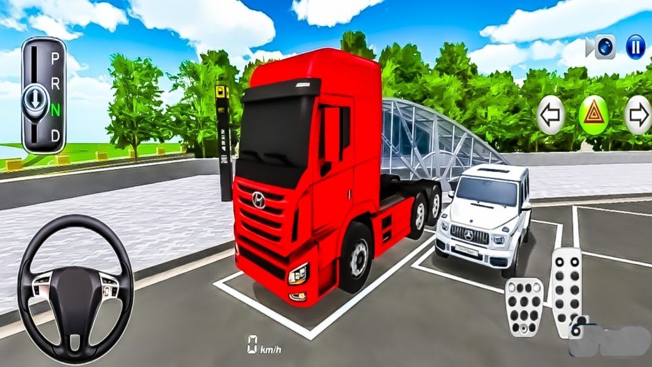New Heavy Red Truck & White Mercedes G-70 Parking The Metro Station Driving Class Game-3D Simulator 
