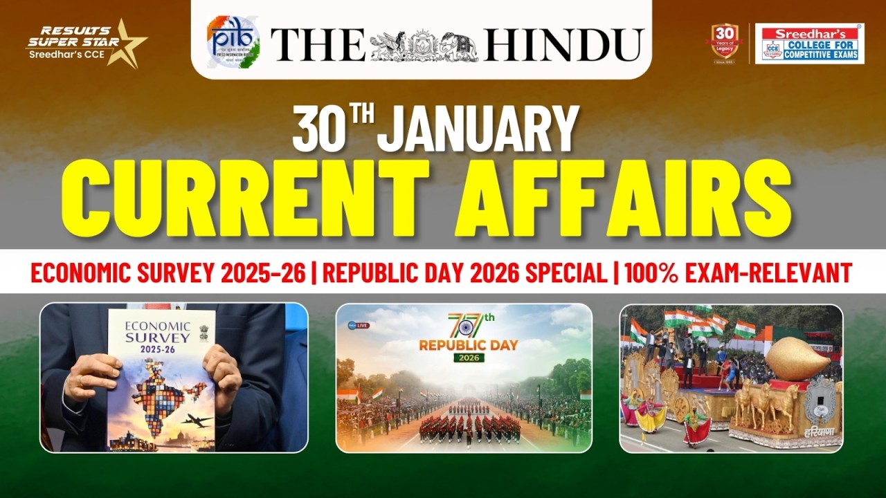 🔴Live | Daily Current Affairs in Telugu | January 30th  | Latest & Important News | PHANI SIR