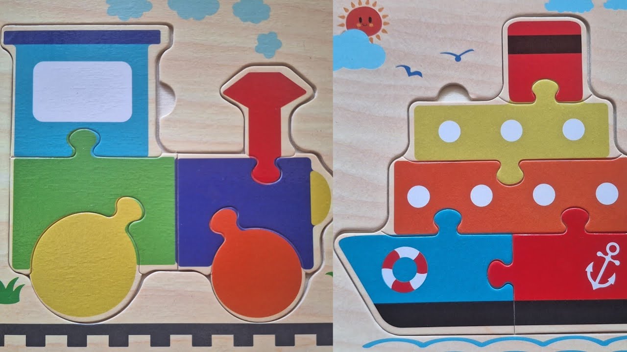 trains and ships || learn and play assembling train and ship puzzles #puzzle