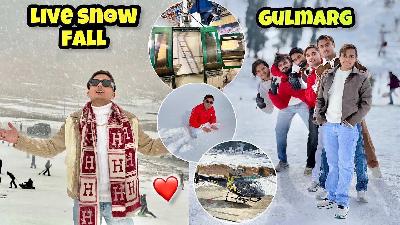 Gulmarg Gondola Ride first experience in winters 🥶-2 kashmir live heavy snow fall ❤️sapna hua pura😍