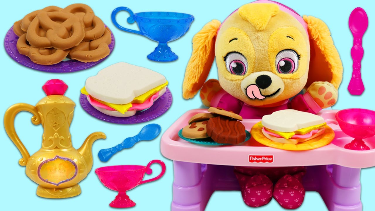 Feeding Paw Patrol Baby Skye At Magical Genie Tea Party!