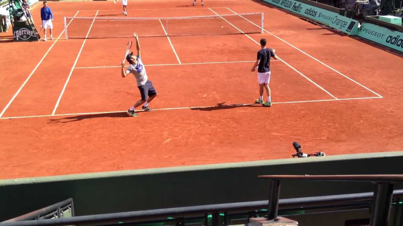 Roger Federer and Michael Llodra Serve