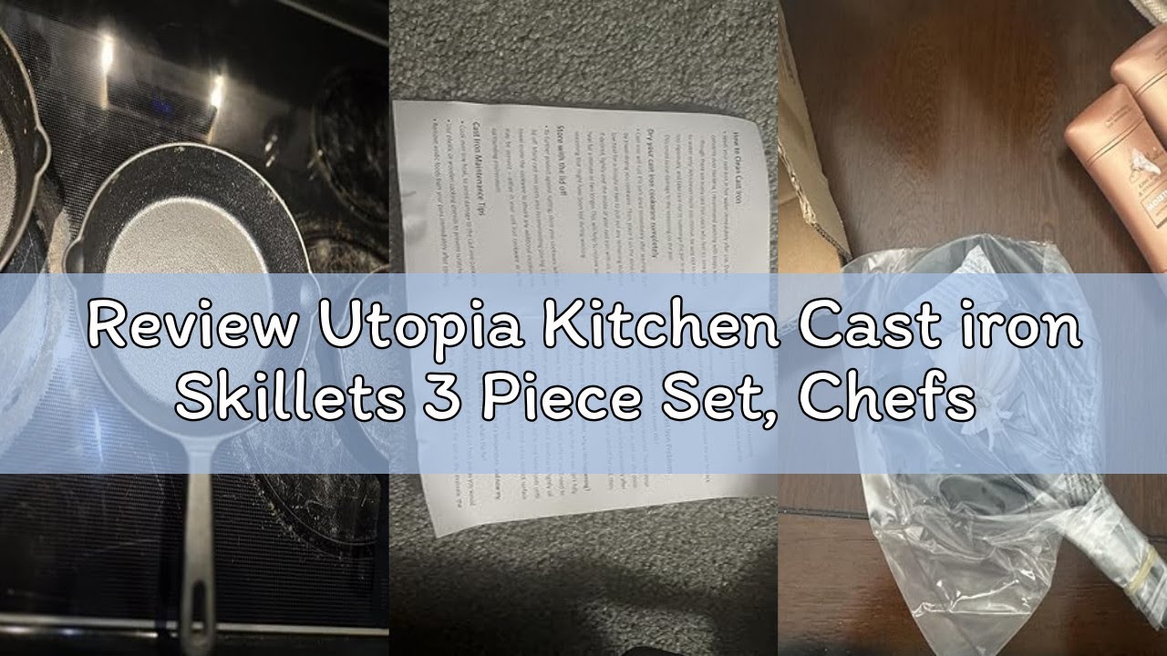 Review Utopia Kitchen Cast iron Skillets 3 Piece Set, Chefs Pan, Pre Seasoned Cast iron Skillets, 6,
