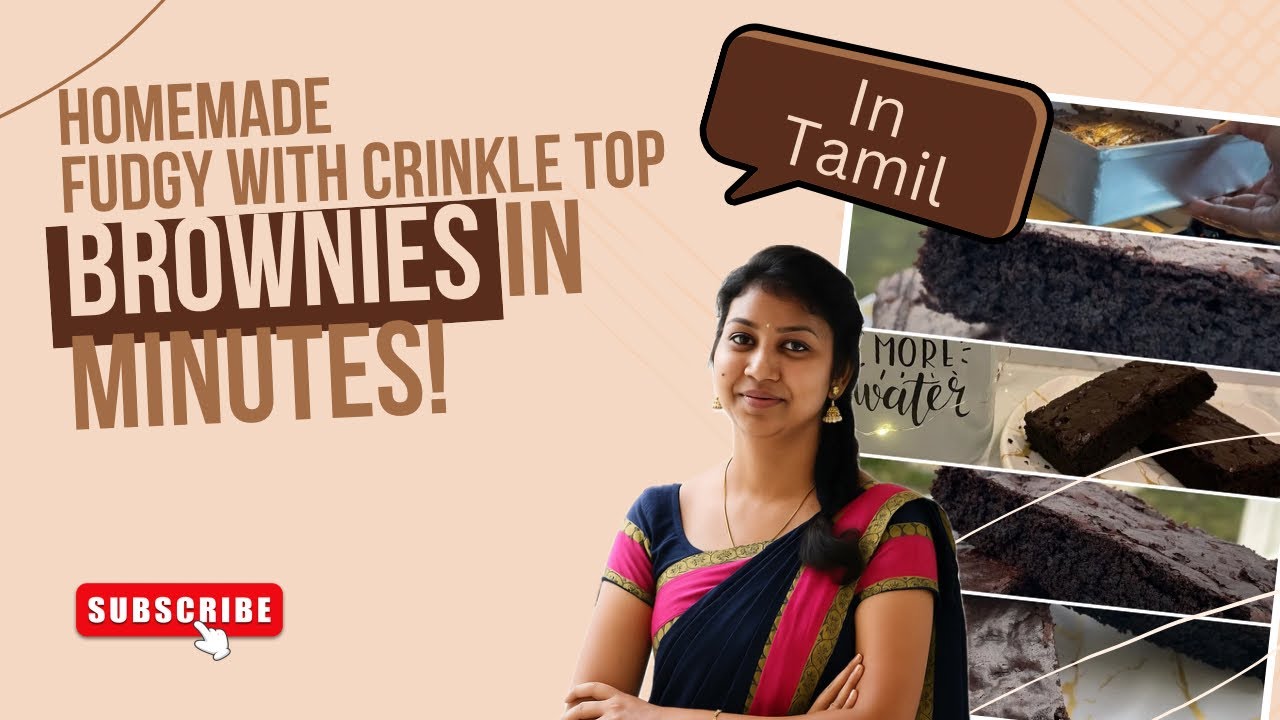 Easy Fudgy with Crinkle top Brownie Recipe | Simple Homemade Brownies in Tamil | Homemade Recipes 