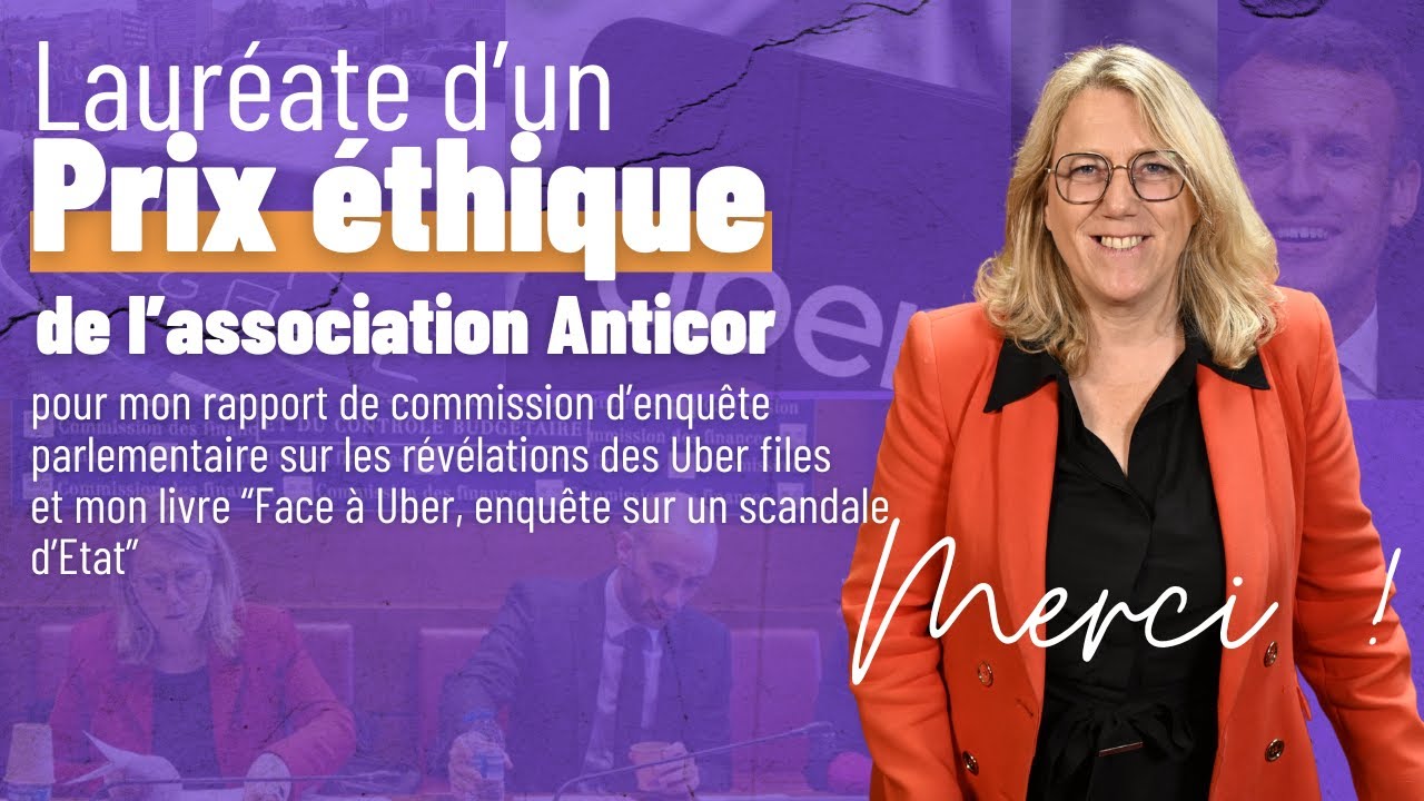Merci ! Lauréate d'une prix d'éthique de l'association Anticor