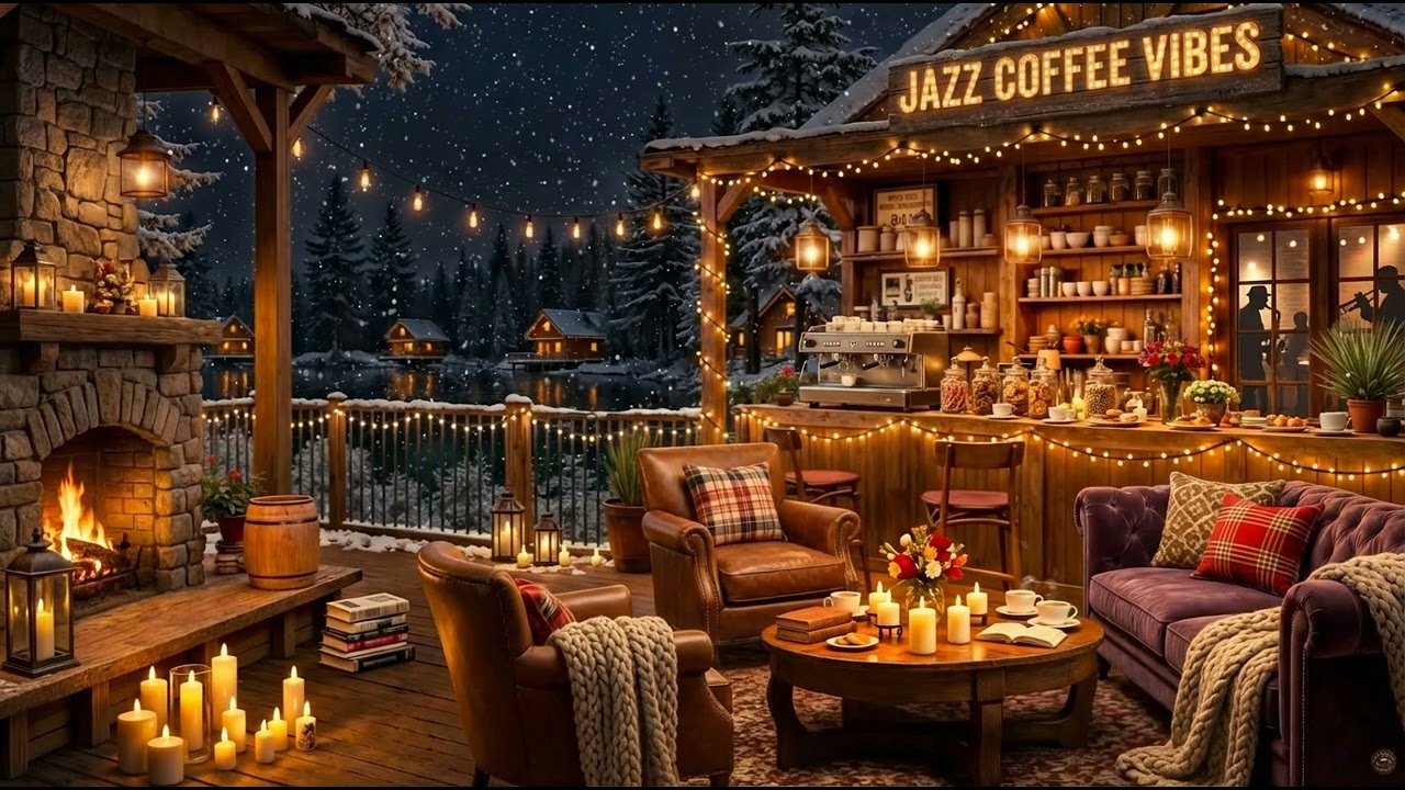 Winter Chill Jazz Music ☕ Cozy Piano Cafe Ambience