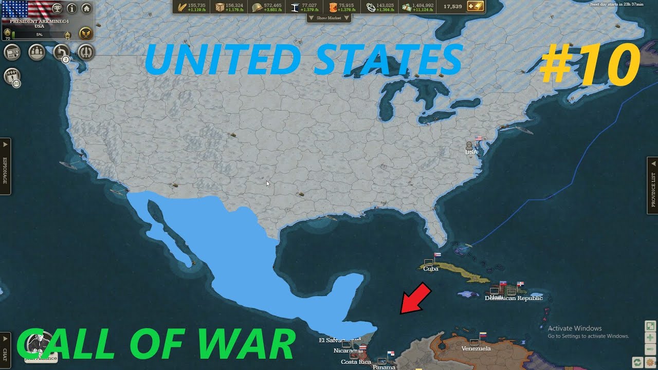 The Invasion of Nicaragua and Costa Rica! Call of War USA 10