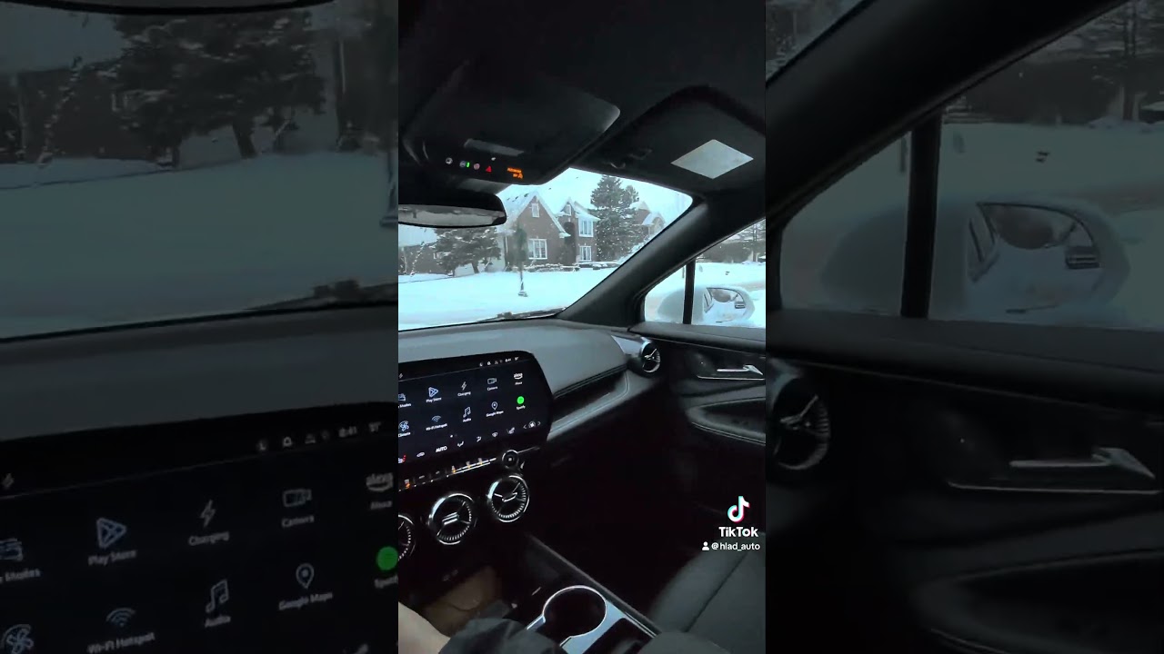 Winter driving POV in the all electric Chevrolet Blazer 