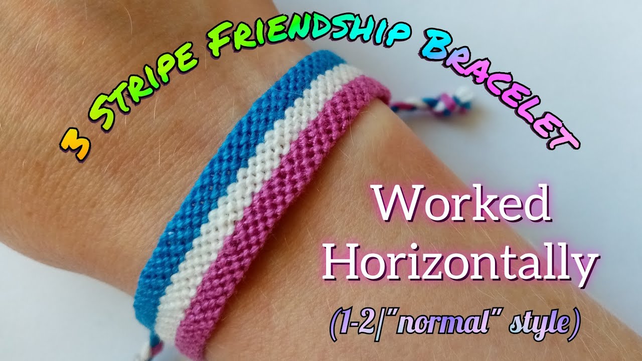 Three Stripe Friendship Bracelet [Straight Edge to Chevron Point] Tutorial