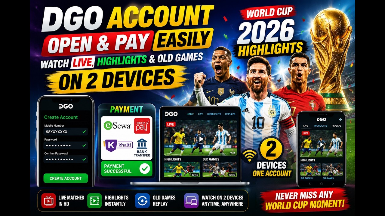 DGO Account Open & Pay Easily ,Account Connect in Two Devices | Watch Live, Highlights & Old Games
