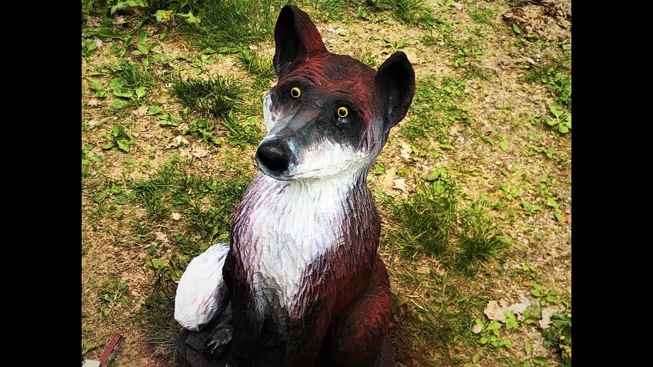 Chainsaw carving a fox!