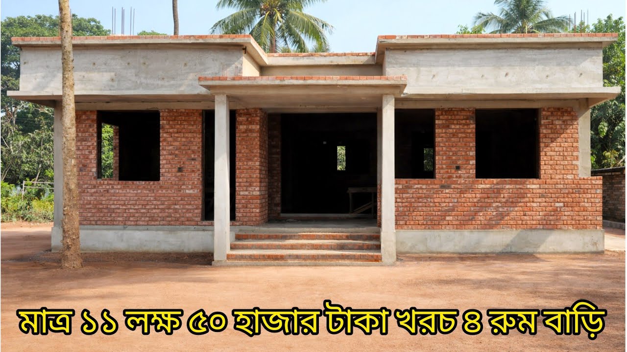 মাত্র 11.50 লক্ষ টাকায় একতলা চায়ের রুম বাড়ি ডিজাইন 😲 | Low Budget House Design in Bangladesh 🇧🇩🇺🇸
