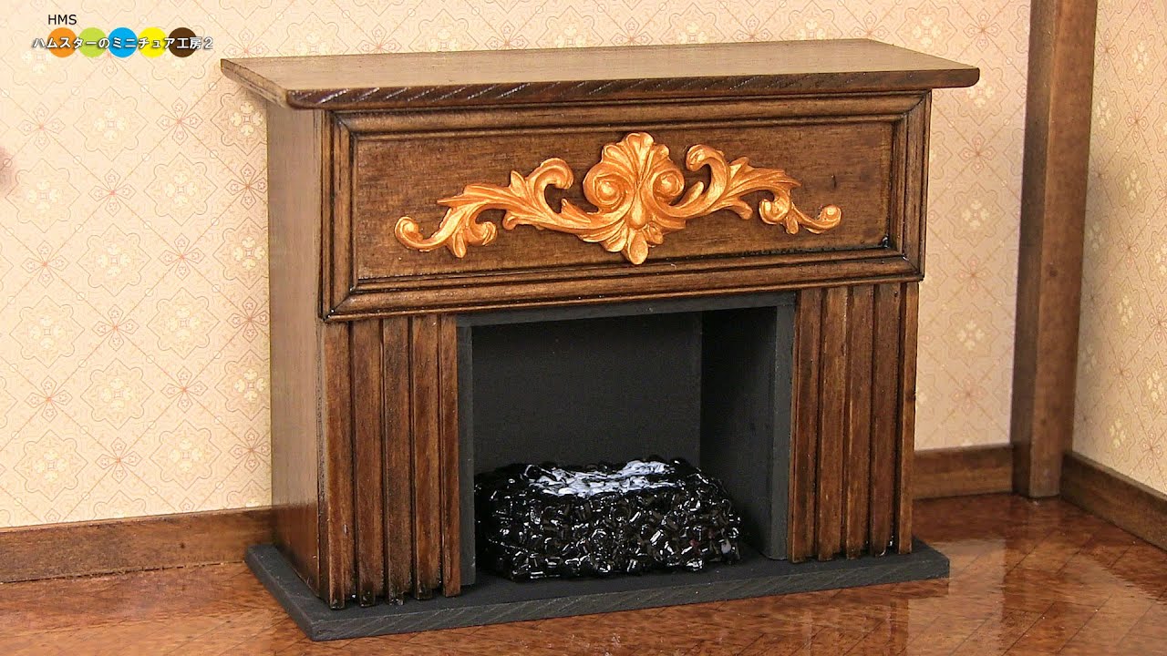 DIY Dollhouse items - Miniature Fireplace　ミニチュア暖炉作り