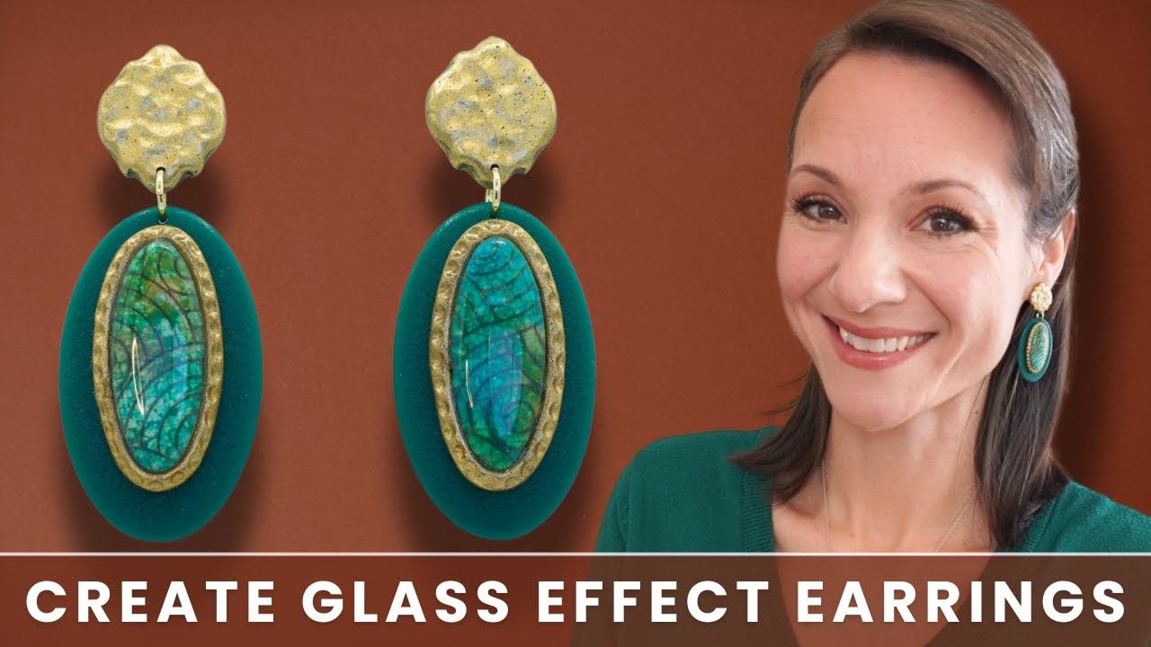 DIY Earring Tutorial: Polymer Clay Glass Effect & Faux Hammered Metal Techniques