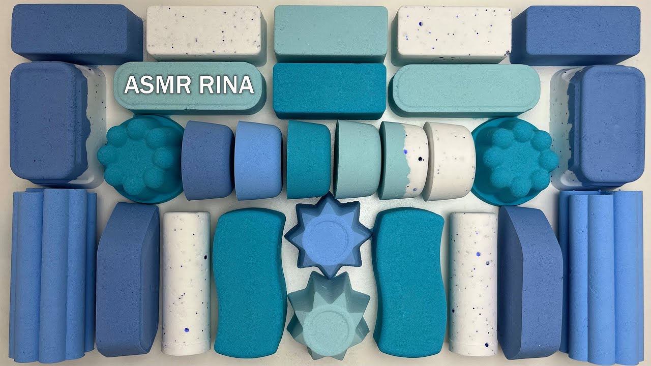 ASMR baking soda| Blue shapes| Vertical shooting