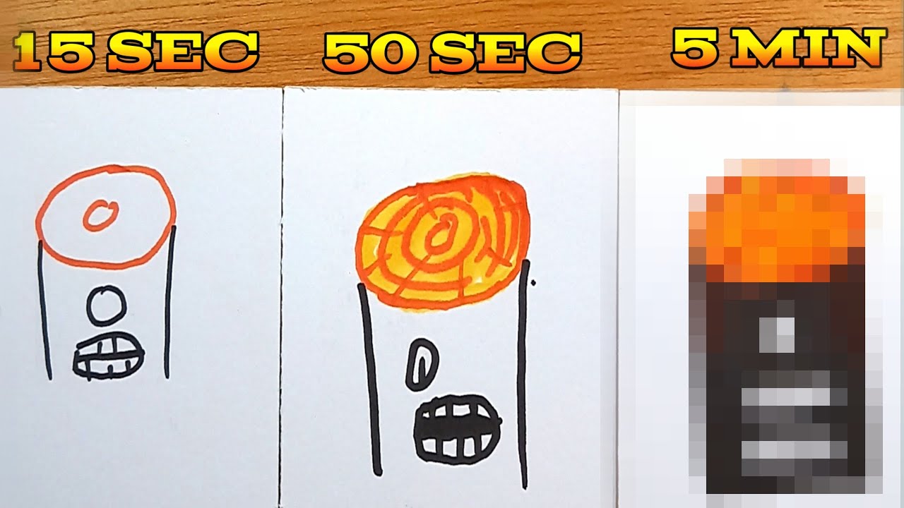 Drawing Incredibox Sprunki Mr Tree Phase 5 in 15 sec, 50 sec, 5 min Challenge - Real Time (ASMR)