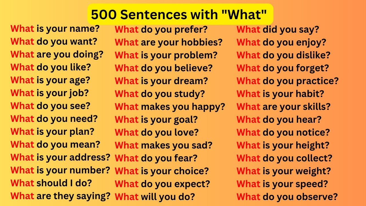 WH Questions in English | 500 English Sentences speaking practice  with 