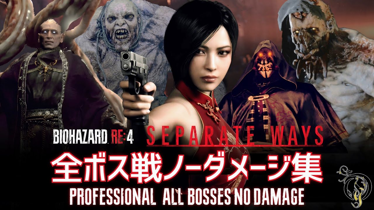 【バイオ RE:4・セパレートウェイズ】全ボス戦・ノーダメージ動画集（プロ ノーダメージ）/RE4 REMAKE ALL BOSSES（Pro New Game No Damage）