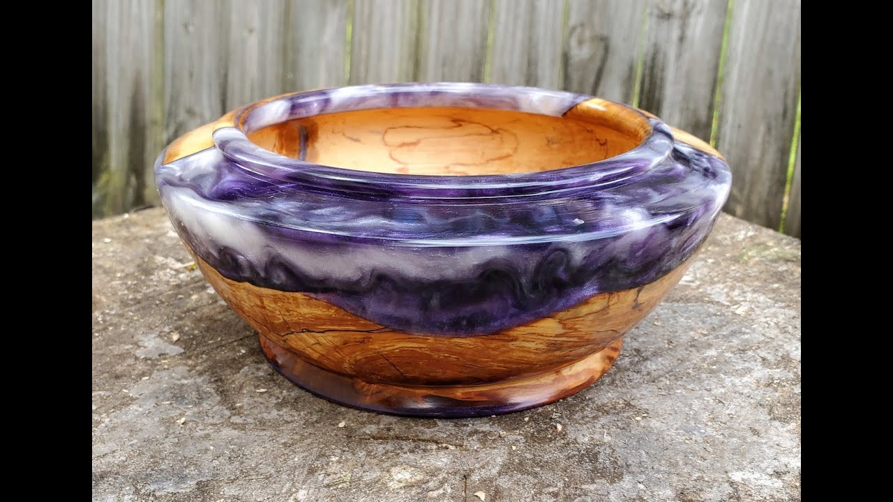 Purple Power Resin and Maple Hollow Form