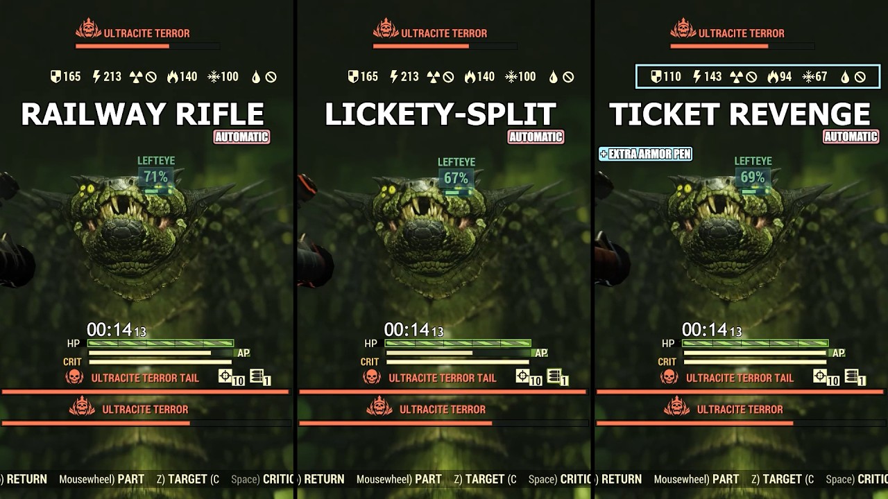 Fallout 76 - Railway Rifle Update Comparison