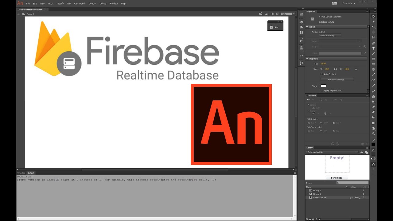 Database and Animate CC (HTML5 on a canvas)