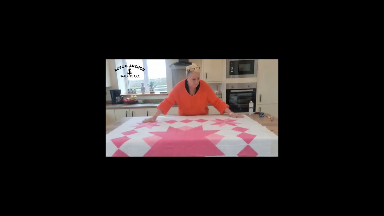 Basting the easy quilt pattern for beginners, The Spring Quilt with Odif 505 adhesive spray.