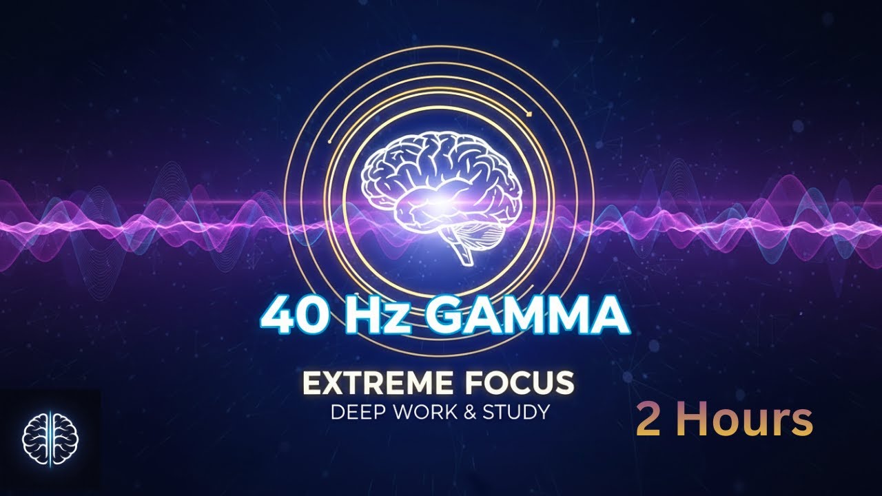 Extreme Focus for Deep Work & Study | Brain Axis – 40 Hz Gamma (2 Hours)
