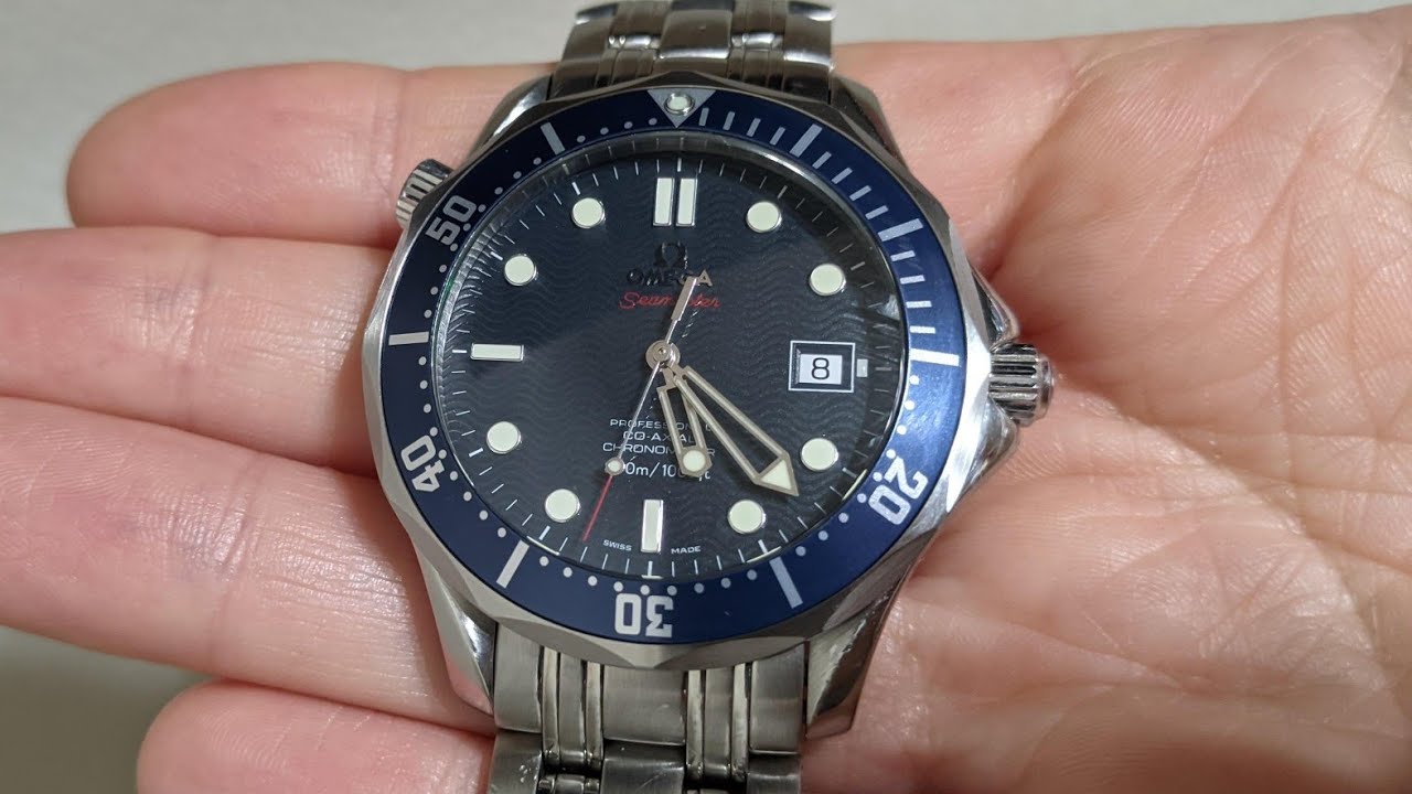 Часы Omega Seamaster Pro 2220.80 с автоматическим коаксиальным механизмом: снятие и замена безеля...
