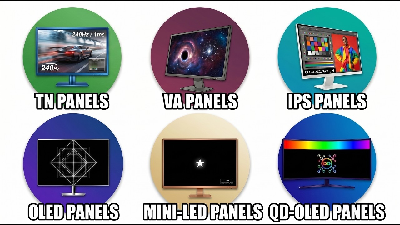 Każdy Rodzaj Paneli w Monitorach wyjaśniony w 15 minut | TN vs VA vs IPS vs OLED