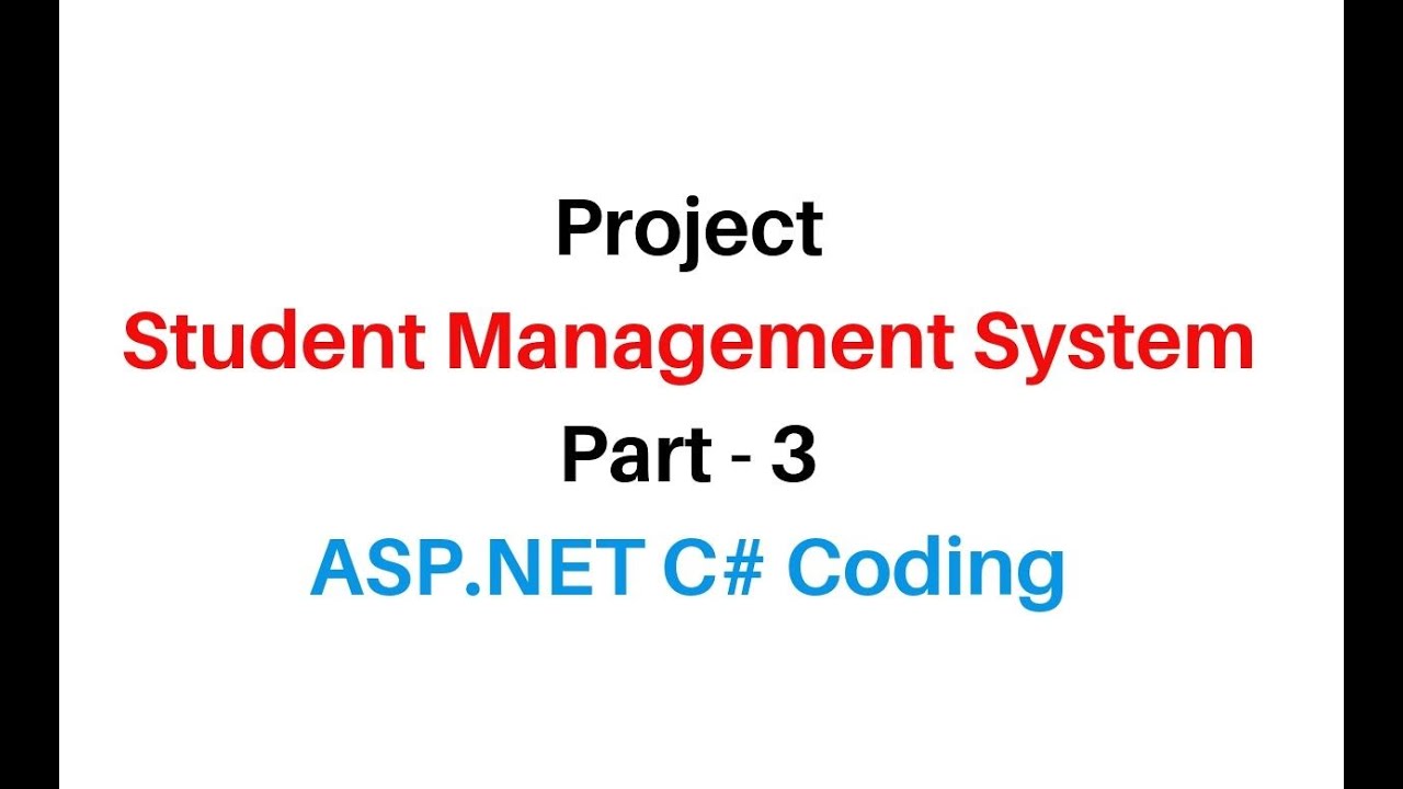 student management System in asp.net c# 4.6  project part 3