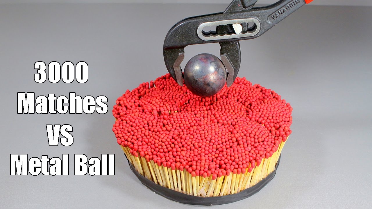 EXPERIMENT Glowing 700 degree metal ball VS 3000 MATCHES