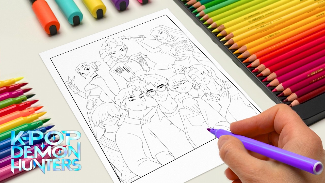 K-Pop Demon Hunters Huntrx NEW Coloring Book