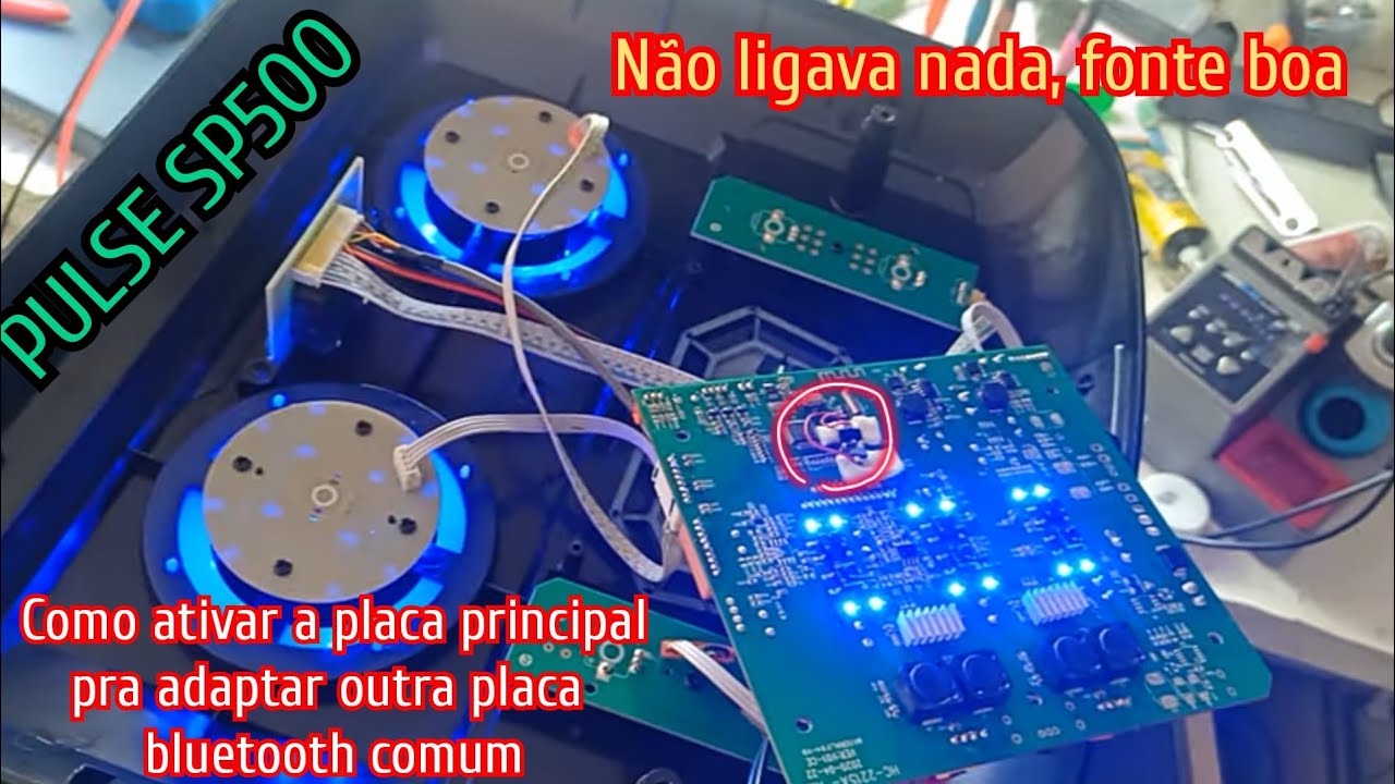 Caixa de som PULSE SP500 não liga nada, placa fonte ok,defeito na placa principal, Parte 1 orçamento