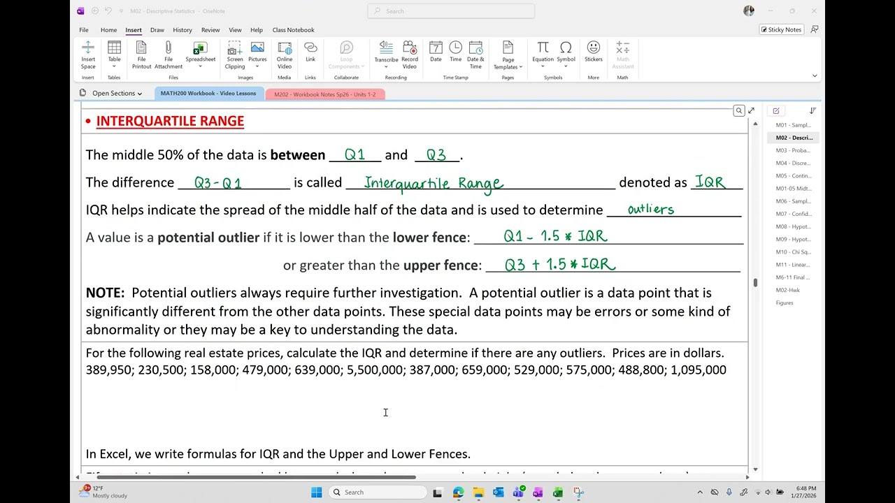 Statistics OER Section 2-3-a  Measures of Location: Quartiles