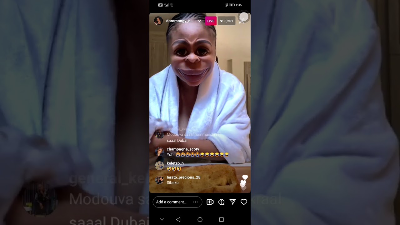 Doro Mongy addressing Inno Morolong live on Instagram