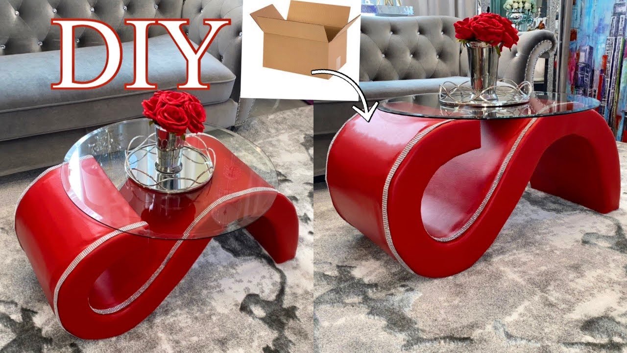 CARDBOARD COFFEE TABLE | DIY TABLE IDEA USING CARDBOARD