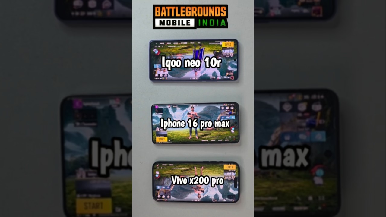 IQOO Neo 10R 😈Vs IPhone 16  pro max ♥️ Vs VIVO X200 PRO - PUBG TEST 