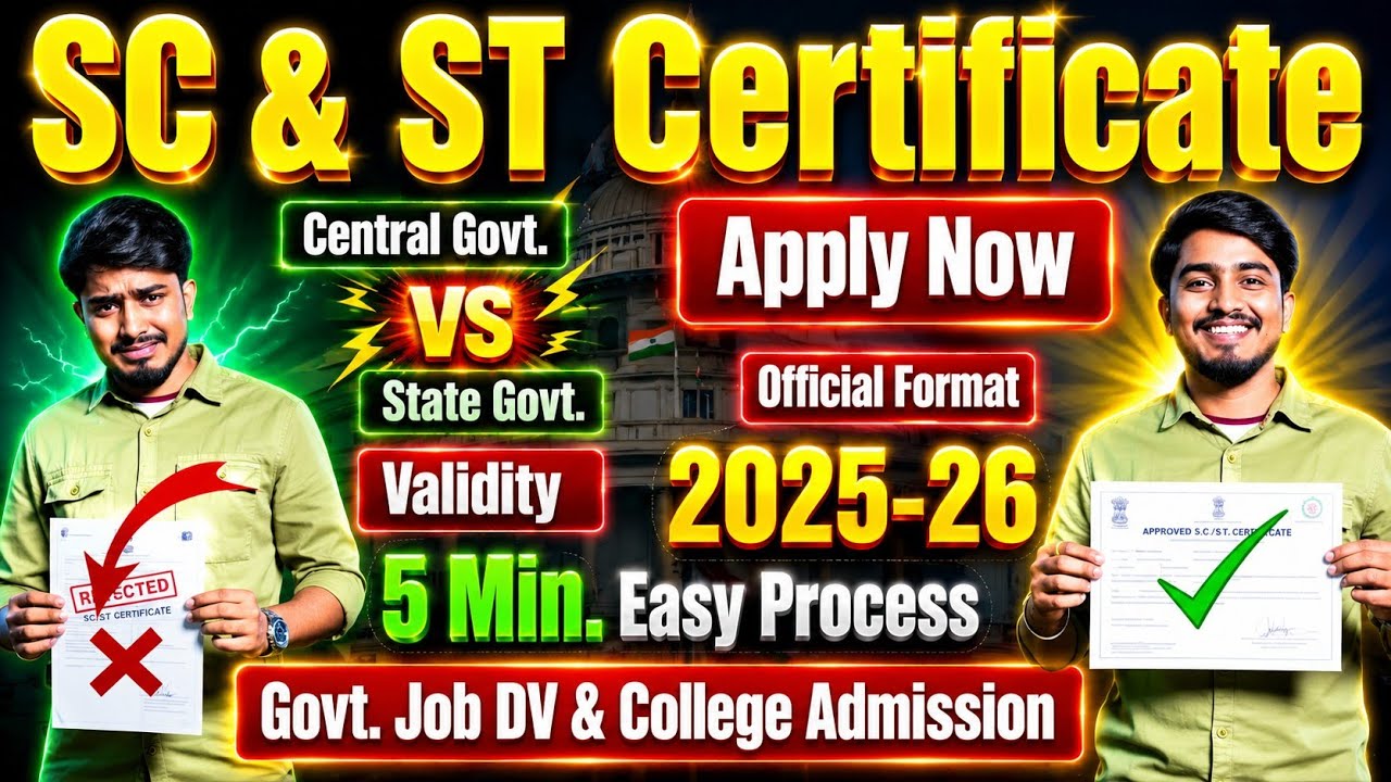 🔗SC ST Certificate Apply 2025 | Format, Validity | SC ST Certificate कैसे बनवाएं | 