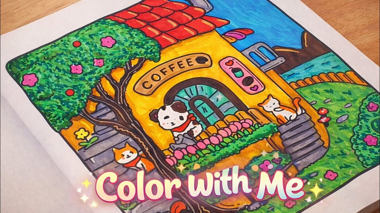 Relaxing Colour With Me 🎨 | Cozy ASMR Colouring Book @cocowyocoloring  #cozy #asmr #aesthetic #asmr 