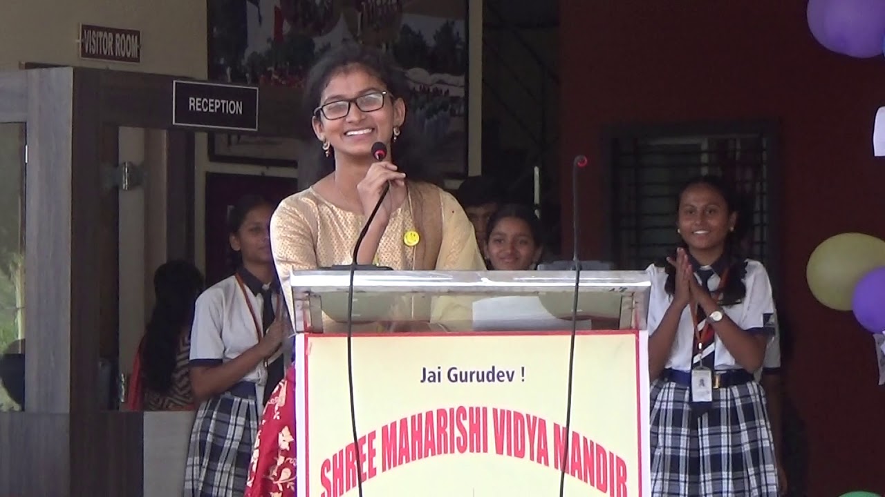 Farewell Speech By SMVM Std X Student Riddhi Jain.