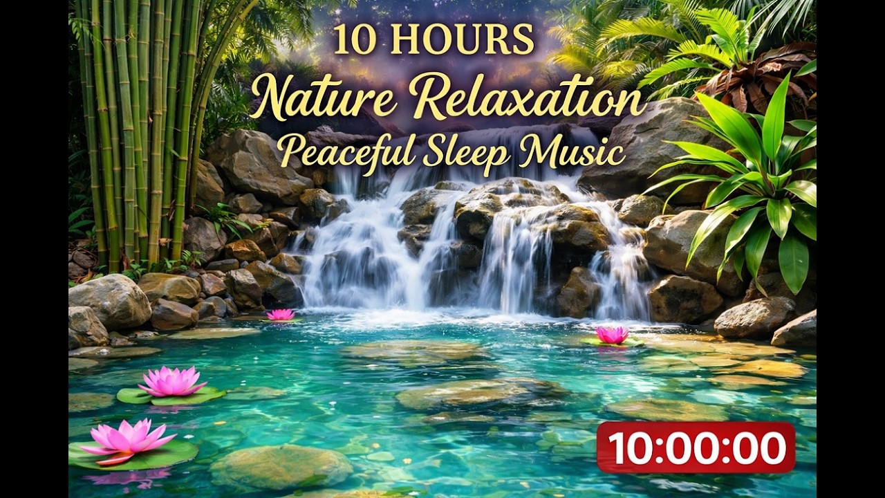 10 Hours of Peaceful Waterfall Sounds 🌿 Deep Sleep & Relaxation