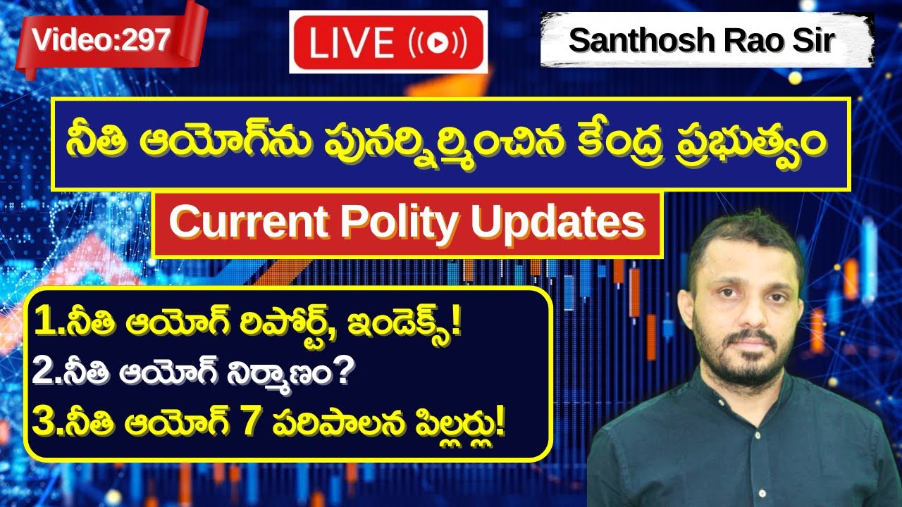 NITI Aayog reconstituted నీతి ఆయోగ్ పునర్నిర్మాణం  in Telugu #santhoshraoupsc