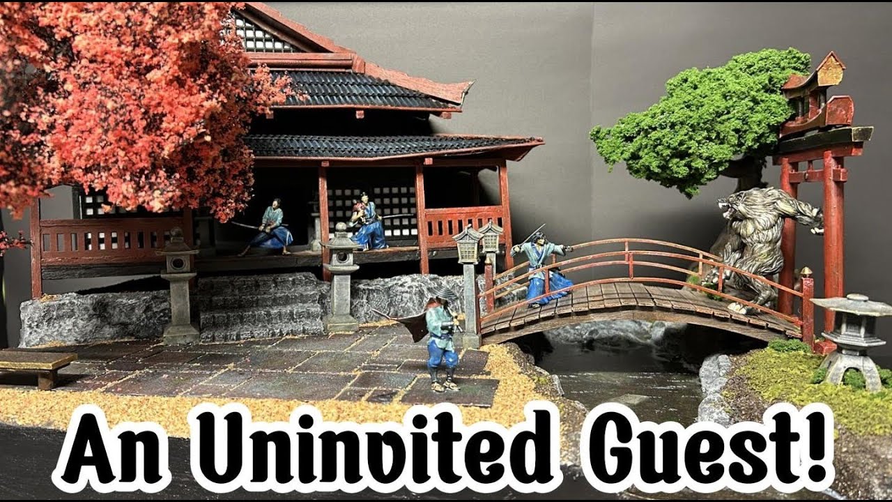 The Samurai And The Werewolf Diorama #diy #hobby #miniatures #dojo #figurines #craft #