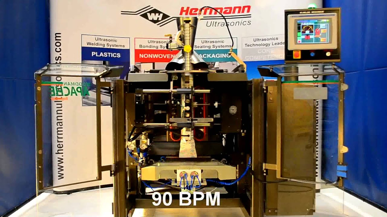 Ultrasonic cross sealing of packaging material by Herrmann Ultrasonics