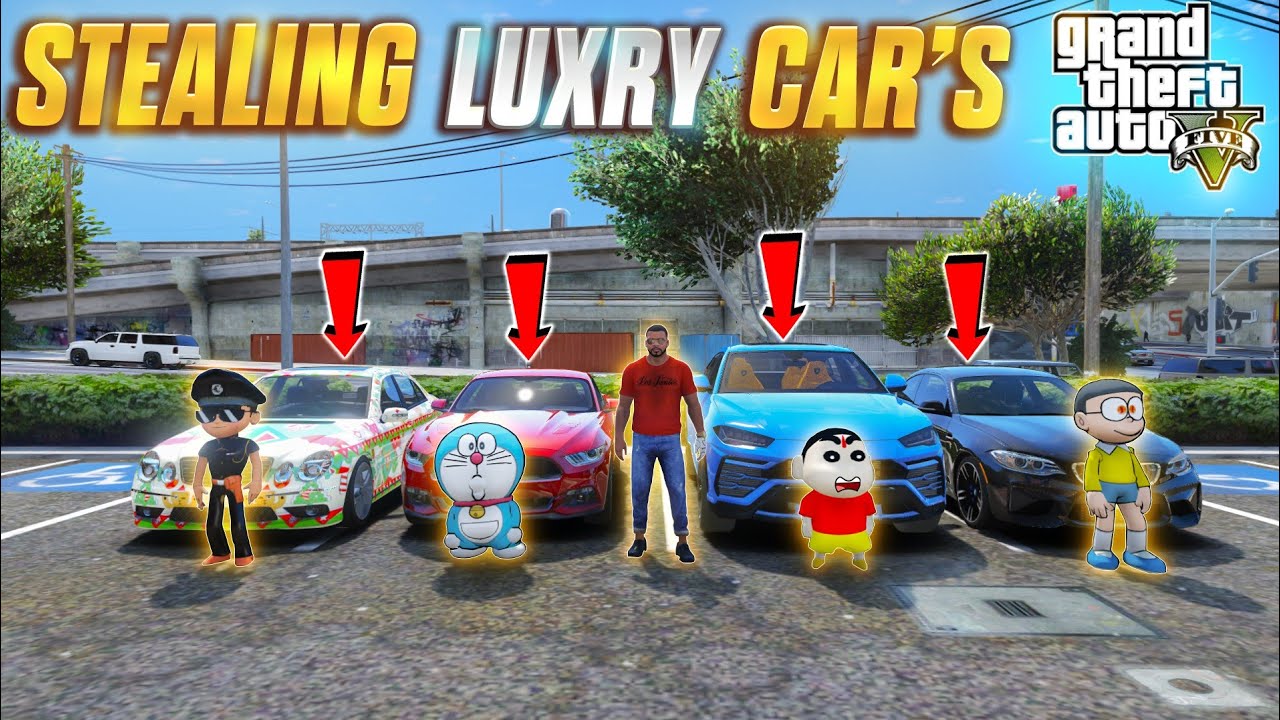 Shinchan😂 Doraemon & Nobitha😱 Stoled *Costly Cars*💸  #dominator_yt  #gta5telugu #bommalu #shinchan
