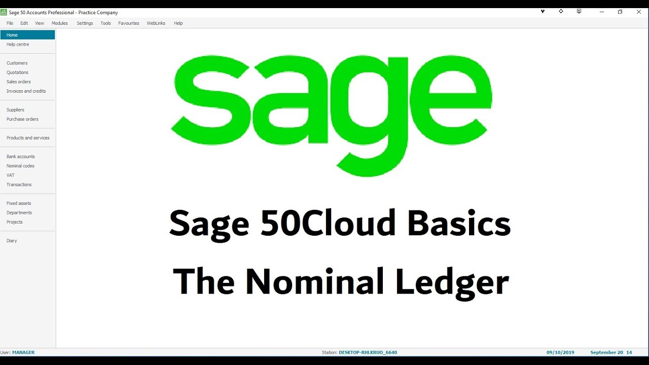Sage 50Cloud - The Nominal Ledger - Lesson 3