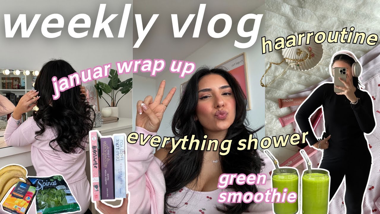 everything shower, januar bücher, haarroutine, green smoothie ✨ weekly vlog