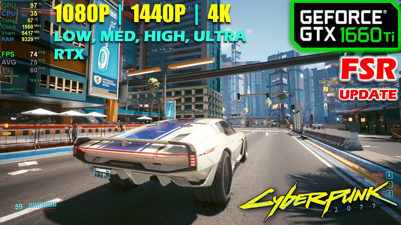 GTX 1660 Ti | Cyberpunk 2077 — обновление FSR (патч 1.5)