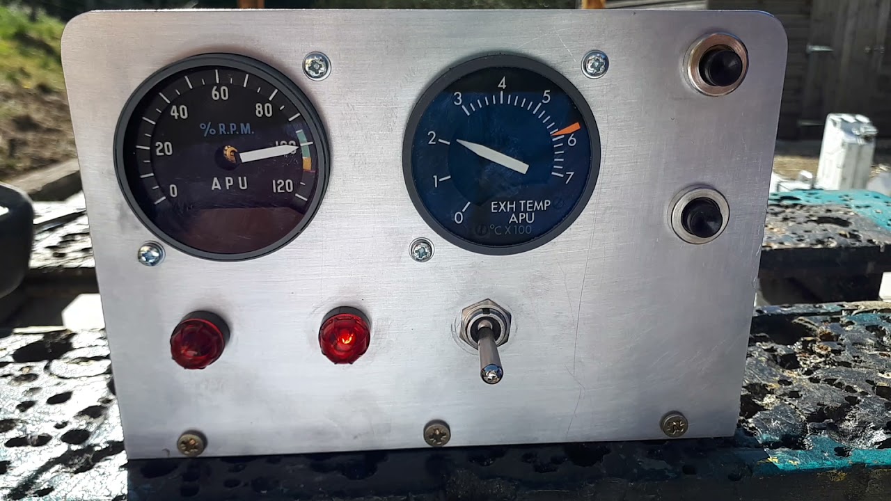 Honeywell GTCP36-150 APU gas turbine jet engine test run complete with ECU and instrumentation